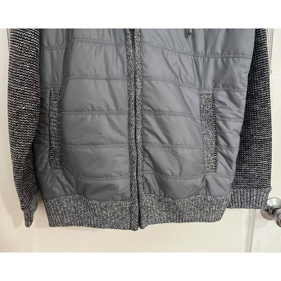 Men's Winter Fur-Lined Full-Zip Warm Sweater Hoodie Jacket, Gray Large - Picture 5 of 9